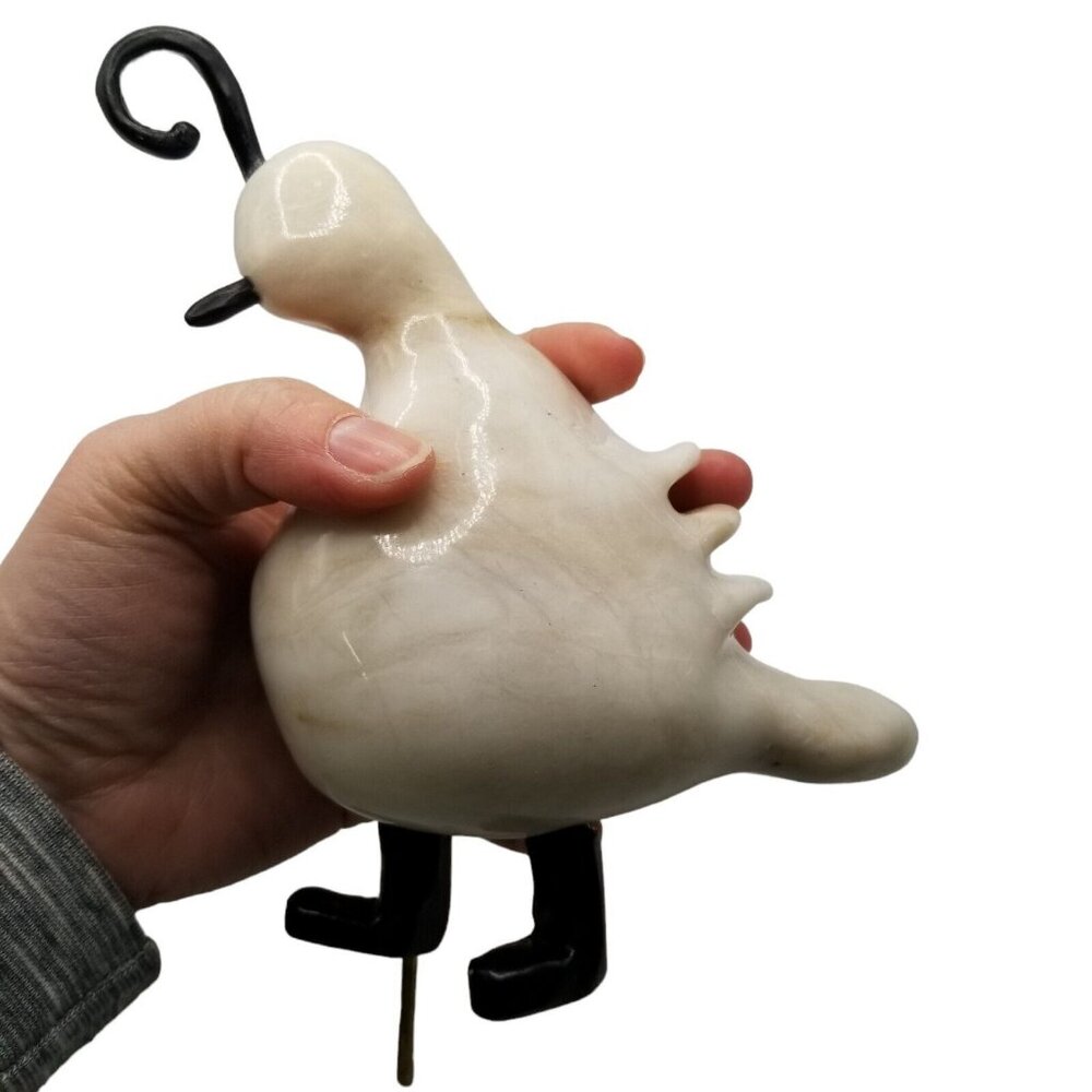 Hand Carved Marble Stone & Wood Quail Bird Art Sculpture Stone Statue Figurine - Picture 6 of 7